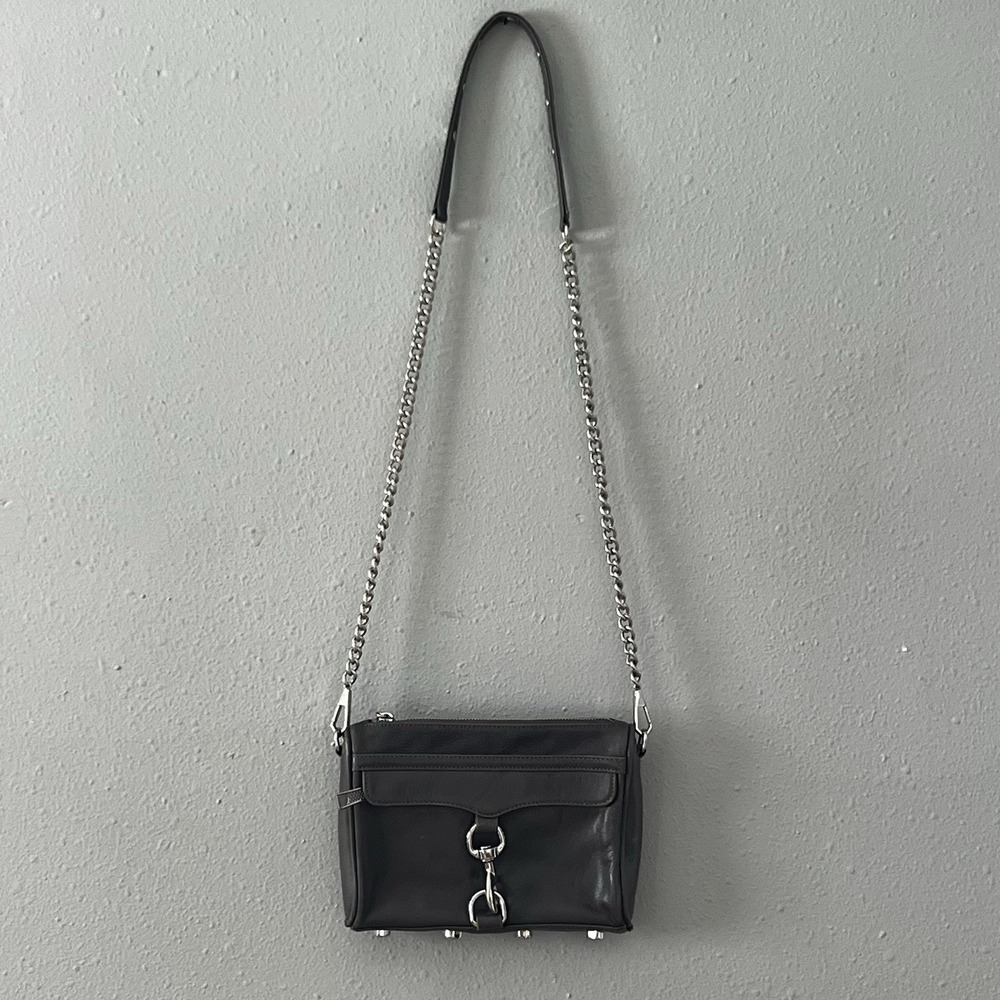 Rebecca Minkoff Crossbody MINI MAC Bag Gray Chain and Leather Strap